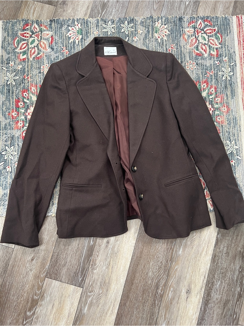 Vintage Weathervane brown wool blaze matching skirt set